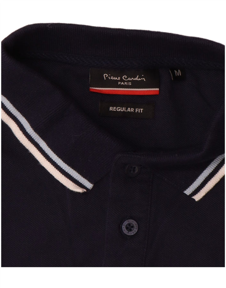 Polo da uomo a maniche lunghe vestibilità regolare Pierre Cardin blu navy medio