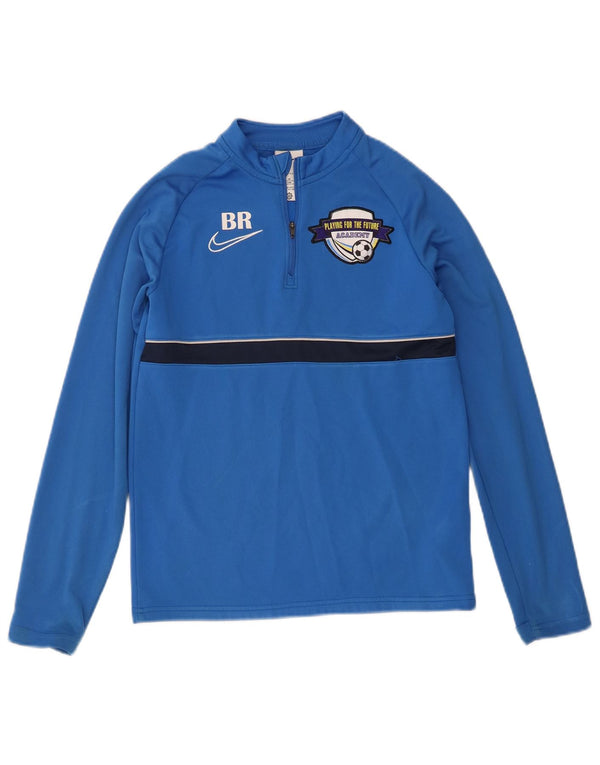 Maglia grafica Nike da ragazzo a maniche lunghe 10-11 anni, colore blu medio