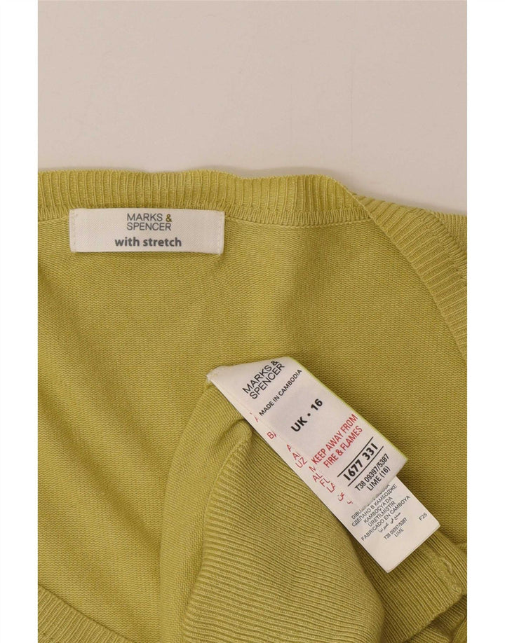Maglione maglione con scollo a V da uomo Marks & Spencer UK 16 grande verde