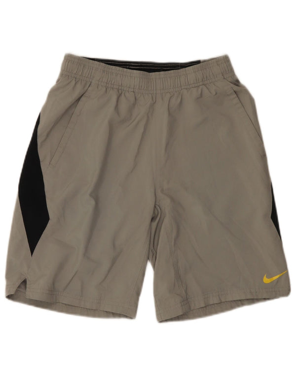 Pantaloncini sportivi NIKE da bambino 10-11 anni, grigio medio, color block sportivo