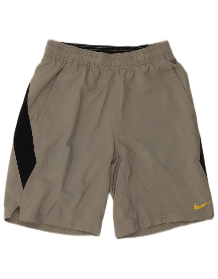 Pantaloncini sportivi NIKE da bambino 10-11 anni, grigio medio, color block sportivo