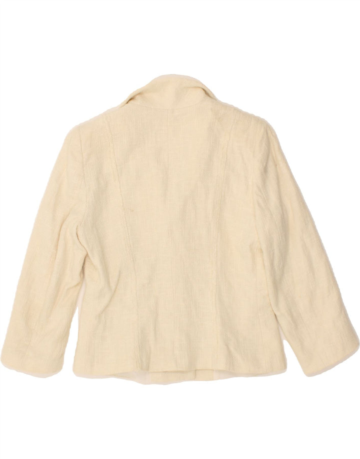 MARELLA Womens 3 Button Blazer Jacket UK 12 Medium Beige Cotton Vintage Marella and Second-Hand Marella from Messina Hembry 