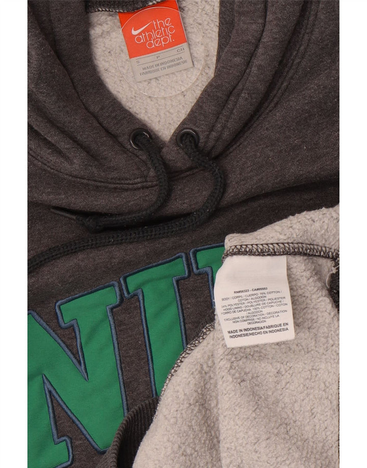 Felpa con cappuccio grafica da uomo NIKE piccola in cotone grigio