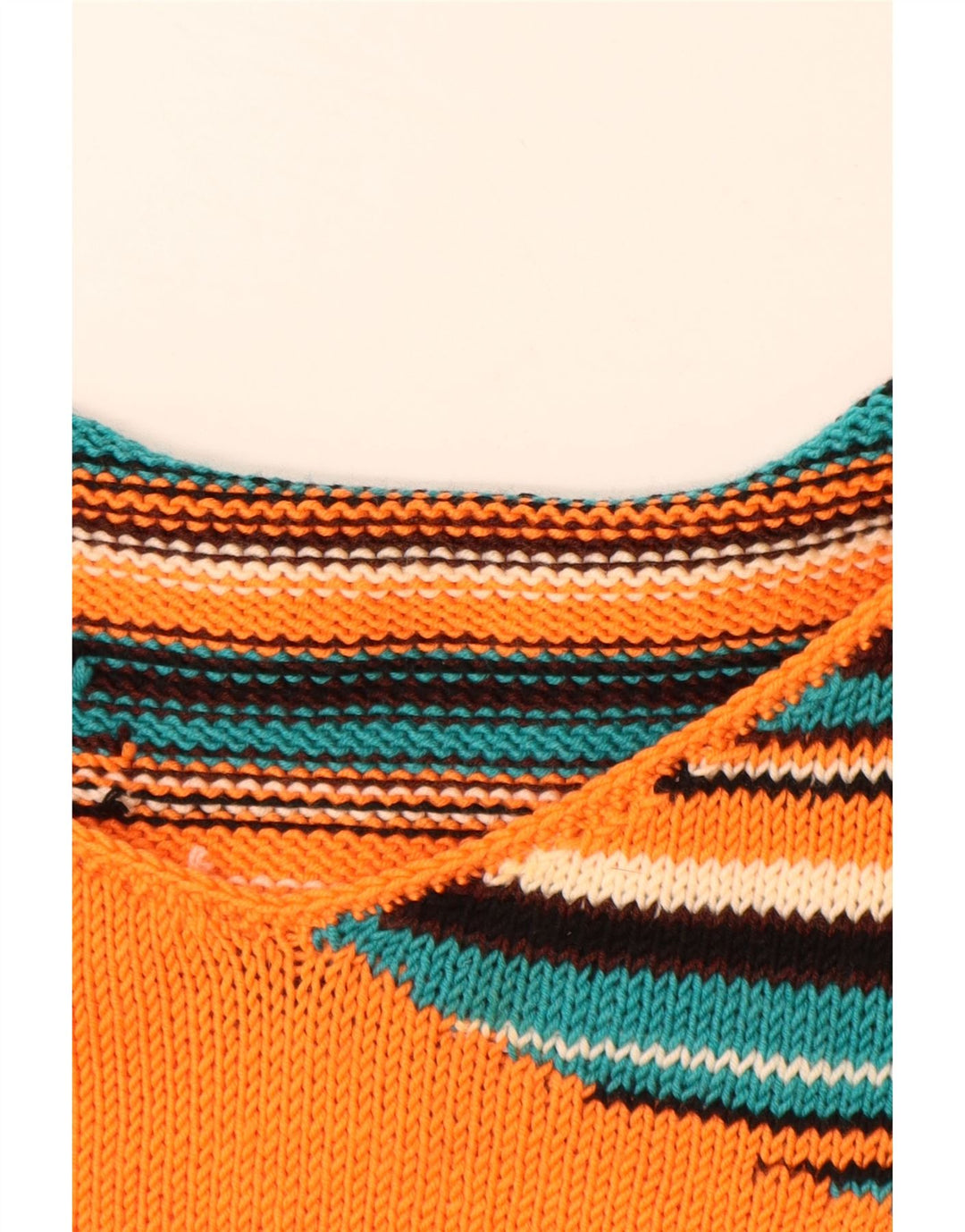 Abito maglione da donna VINTAGE UK 12 a righe arancione medio