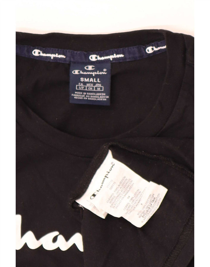T-shirt grafica da uomo Champion Top piccola in cotone nero