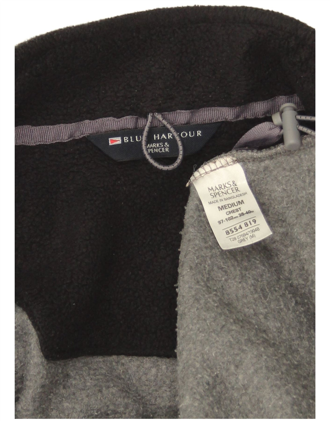 Giacca in pile Marks & Spencer da uomo blu Harbour UK 38 Poliestere grigio medio