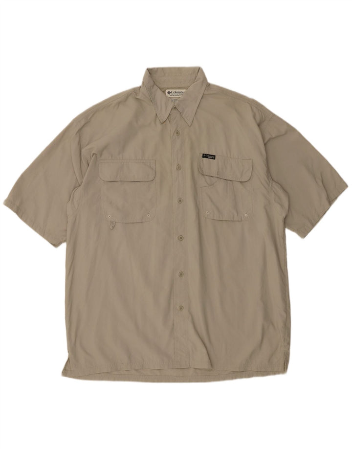 Camicia a maniche corte da uomo Columbia XL nylon kaki