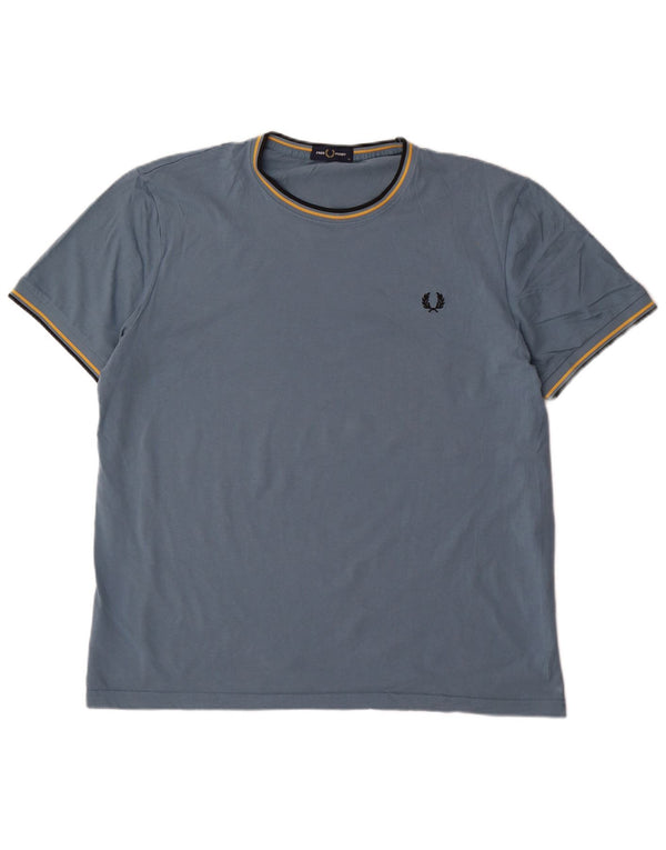 T-shirt da uomo Fred Perry Top XL in cotone a righe blu