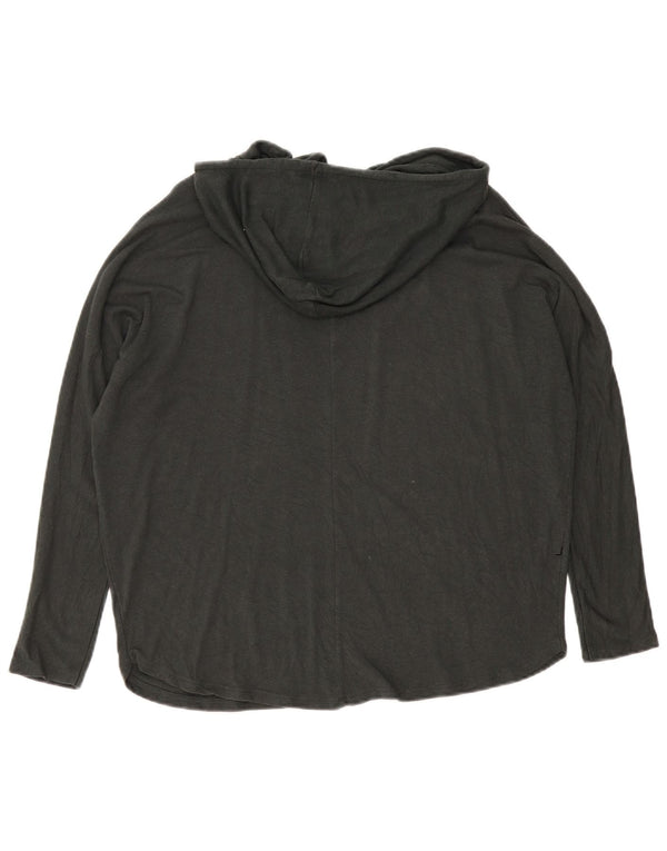 Top oversize con cappuccio da donna Zara a maniche lunghe UK 10 Small Nero