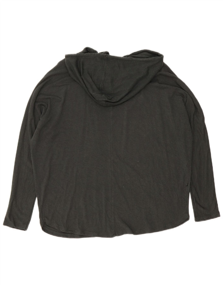 Top oversize con cappuccio da donna Zara a maniche lunghe UK 10 Small Nero