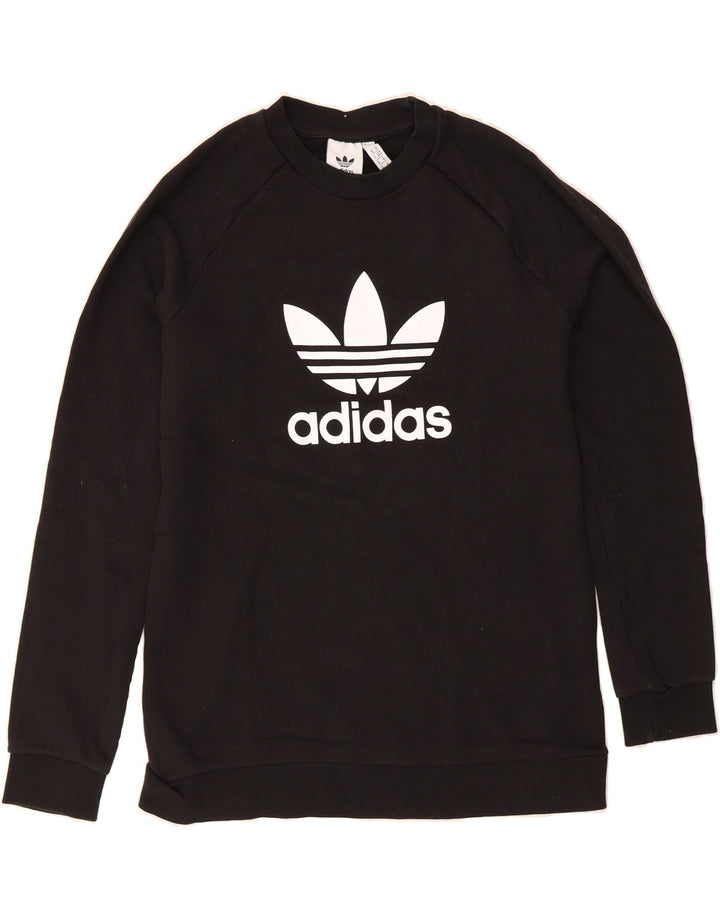ADIDAS Mens Graphic Sweatshirt Jumper Medium Black Cotton Sports Vintage Adidas and Second-Hand Adidas from Messina Hembry 