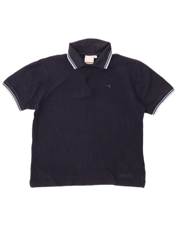 Polo Diadora Uomo Small Blu Navy in cotone