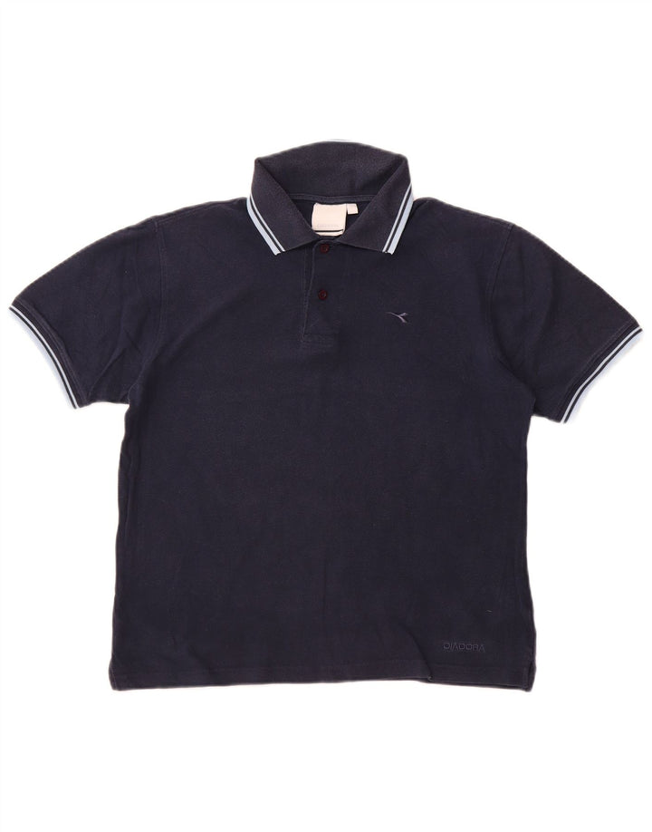 Polo Diadora Uomo Small Blu Navy in cotone
