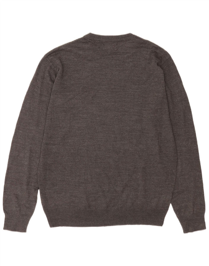 Maglione maglione girocollo da uomo Pierre Cardin grande acrilico grigio