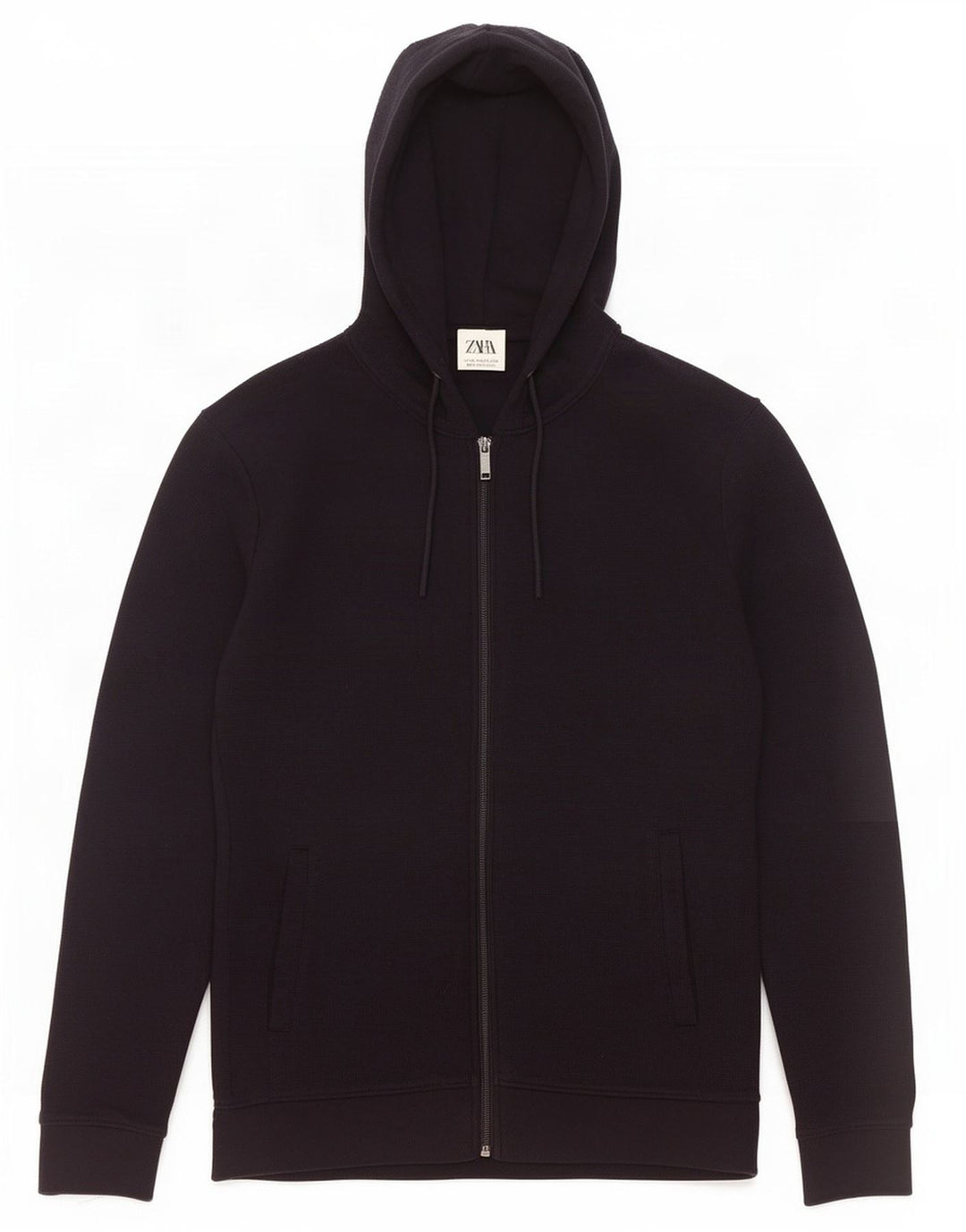 Felpa con cappuccio e zip Zara da uomo di colore nero medio