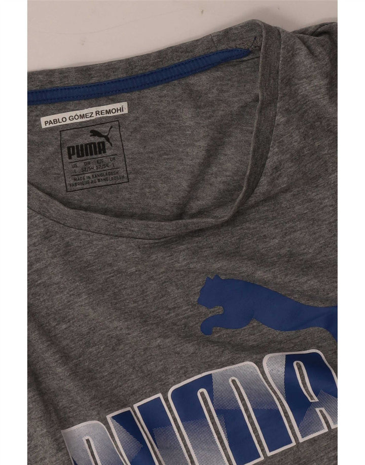 T-shirt grafica da uomo Puma Large grigia screziata