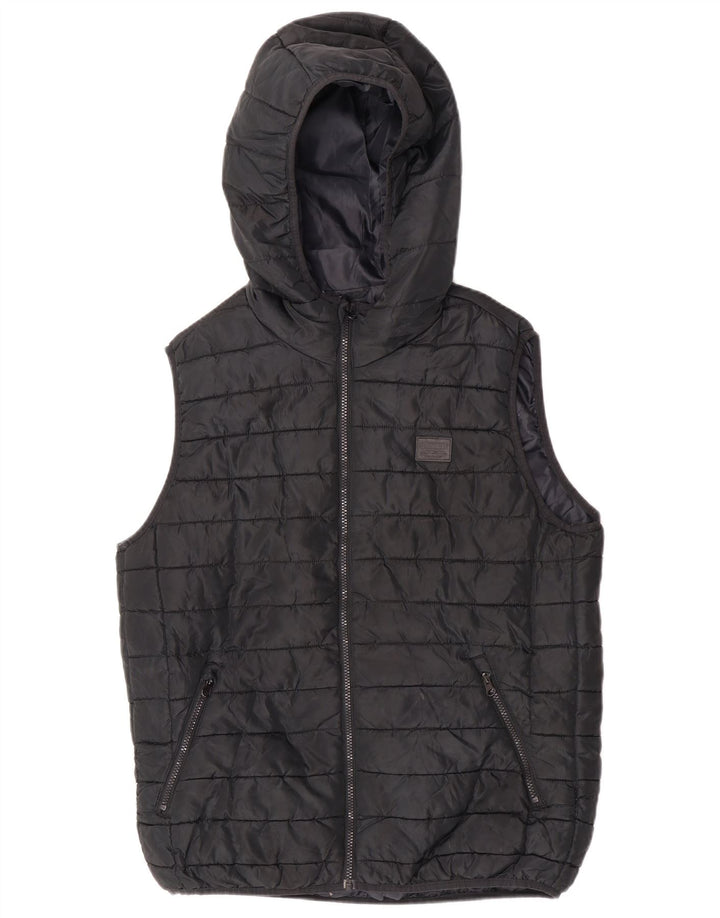 Gilet imbottito con cappuccio da uomo Jack & Jones UK 40 grande poliestere nero