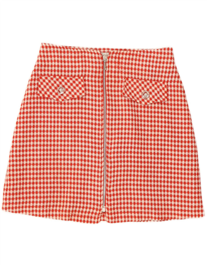 Minigonna da donna Galleria IT 46 Large W28 Poliestere a quadretti rosso