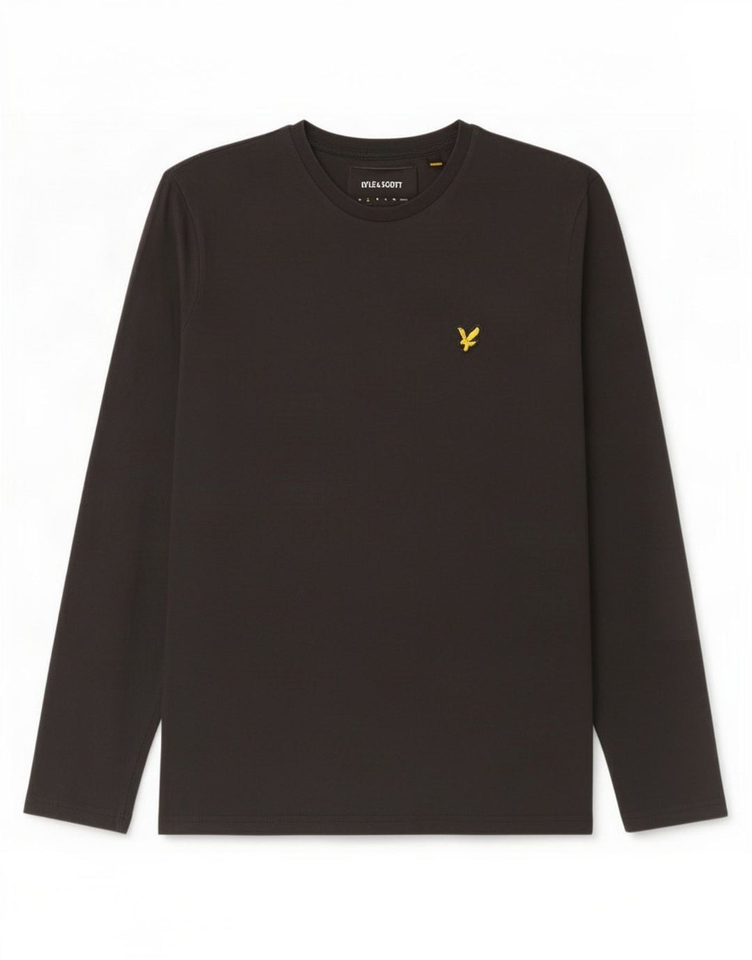 Lyle & Scott Top da uomo a manica lunga piccolo in cotone nero