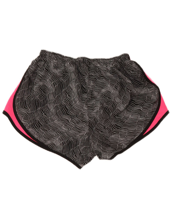 Pantaloncini sportivi NIKE Dri Fit da donna UK 16 Large Nero Colourblock Poliestere