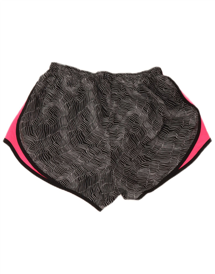 Pantaloncini sportivi NIKE Dri Fit da donna UK 16 Large Nero Colourblock Poliestere