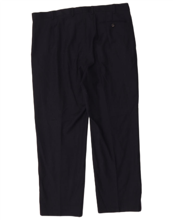 Pantaloni chino con pegging da uomo Marks & Spencer W38 L29 lana blu navy