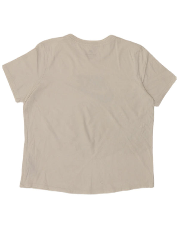 T-shirt grafica da donna NIKE Top UK 16 grande cotone bianco