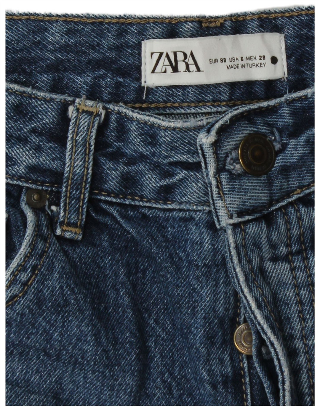 Jeans dritti da donna Zara EU 38 piccoli W28 L32 blu