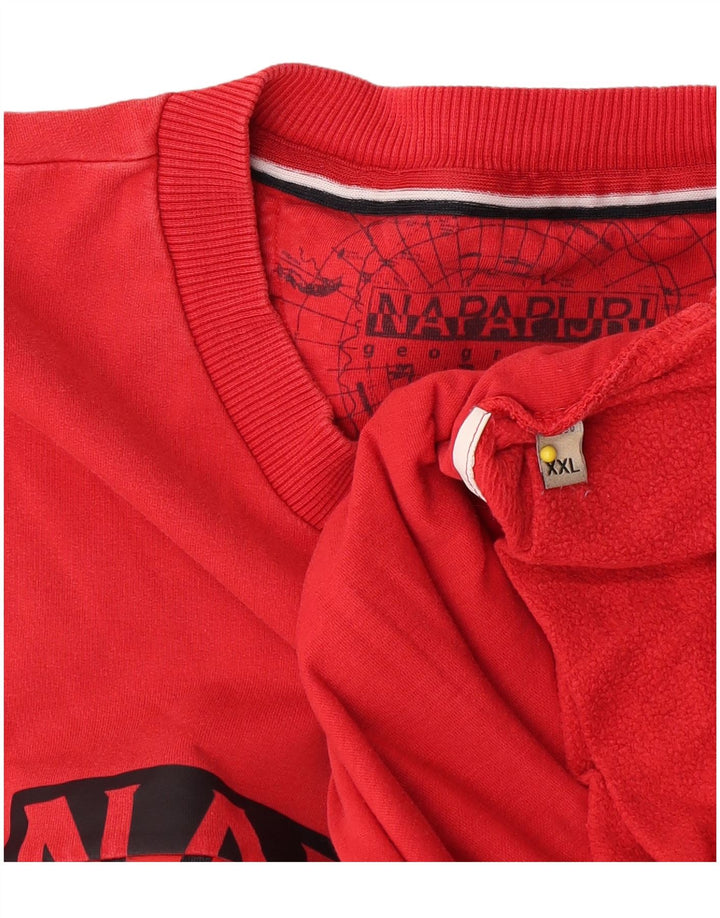 Felpa grafica da uomo Napapijri Maglione 2XL Rosso Colourblock