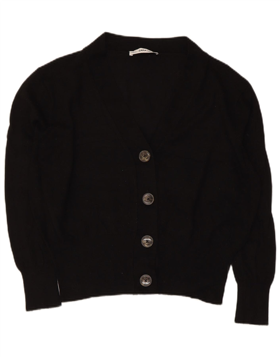 Maglione cardigan corto da donna ZARA UK 14 medio nero