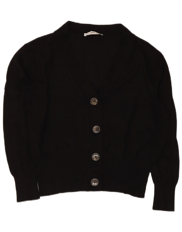 Maglione cardigan corto da donna ZARA UK 14 medio nero