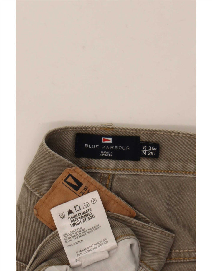 Jeans dritti Marks & Spencer da uomo blu Harbour W36 L29 cotone grigio