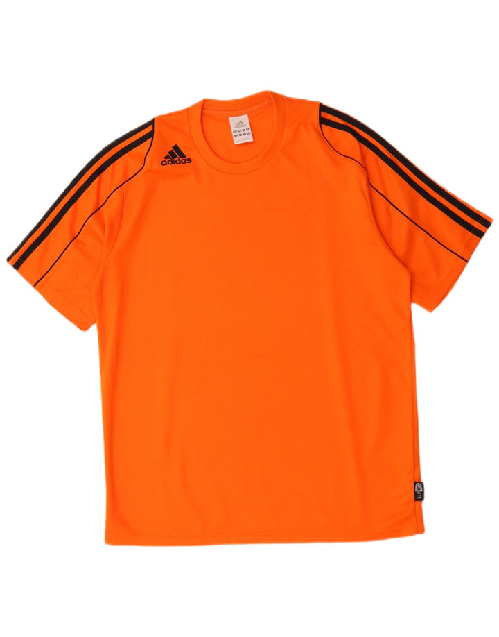 T-shirt Adidas Climalite da uomo in poliestere arancione medio