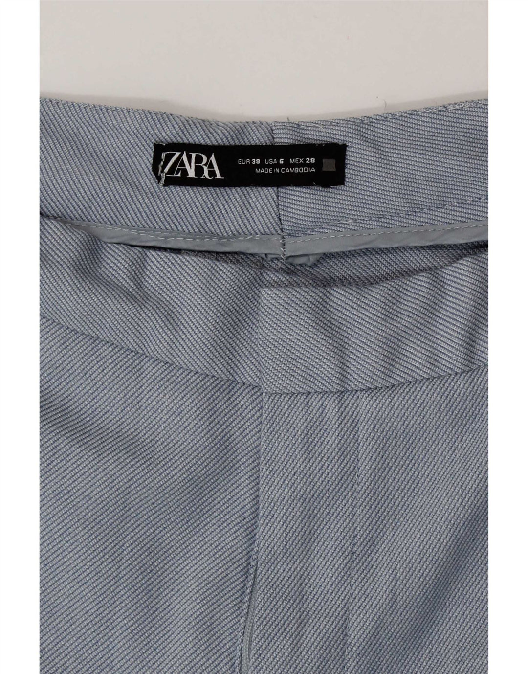 Pantaloni chino dritti da donna Zara EU 38 Small W28 L27 poliestere blu
