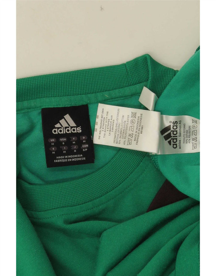 T-shirt da uomo Adidas Top in cotone color block verde medio