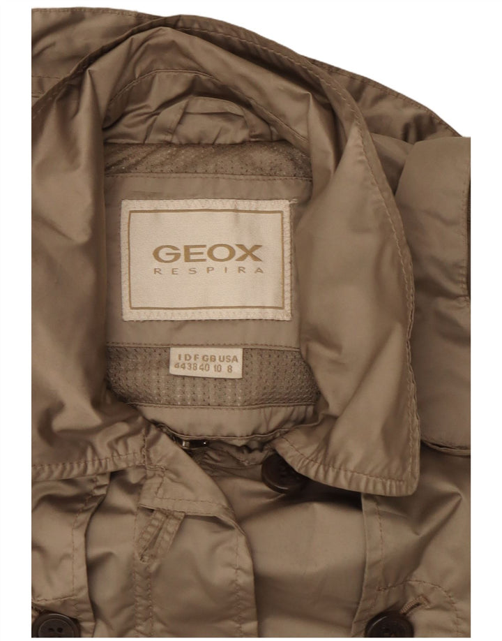 Geox Respira Giacca Parka da donna con cappuccio UK 10 Small Beige Poliestere