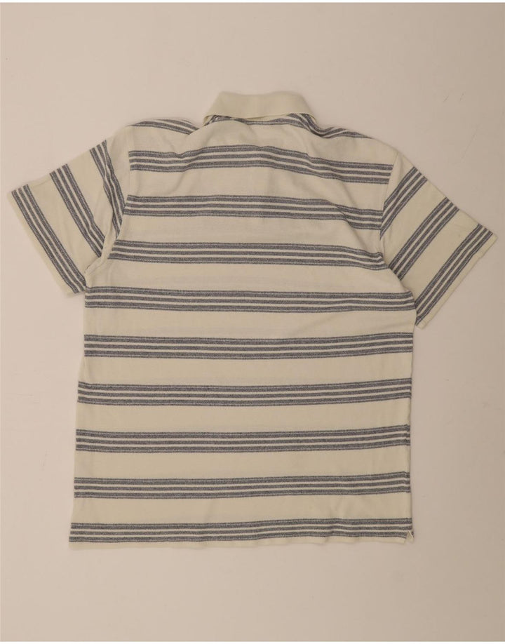 Polo da uomo Ellesse UK 38 cotone a righe bianche medie