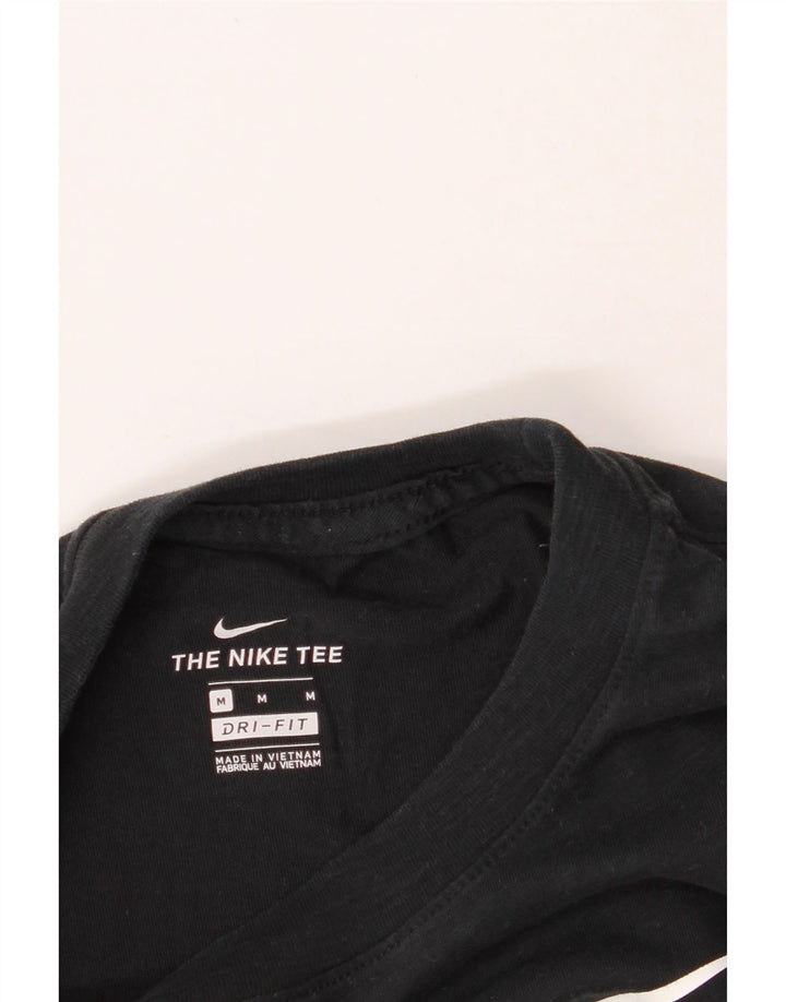 NIKE Womens Dri Fit Graphic T-Shirt Top UK 14 Medium Black Vintage Nike and Second-Hand Nike from Messina Hembry 
