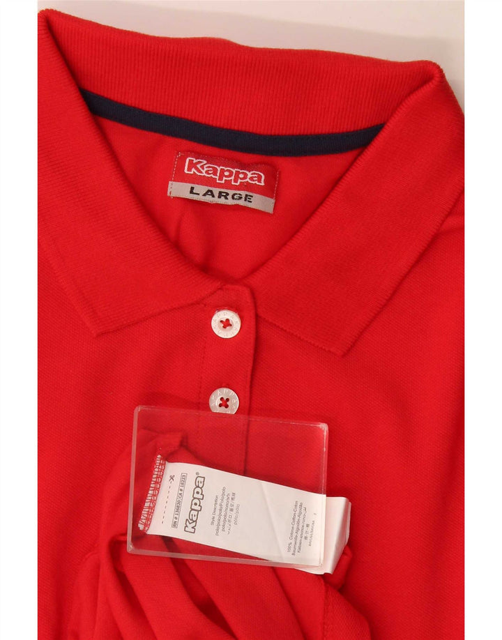 Polo Kappa da donna UK 14 grande rossa in cotone