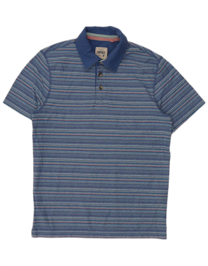 Polo da uomo FAT FACE in cotone a righe blu medio