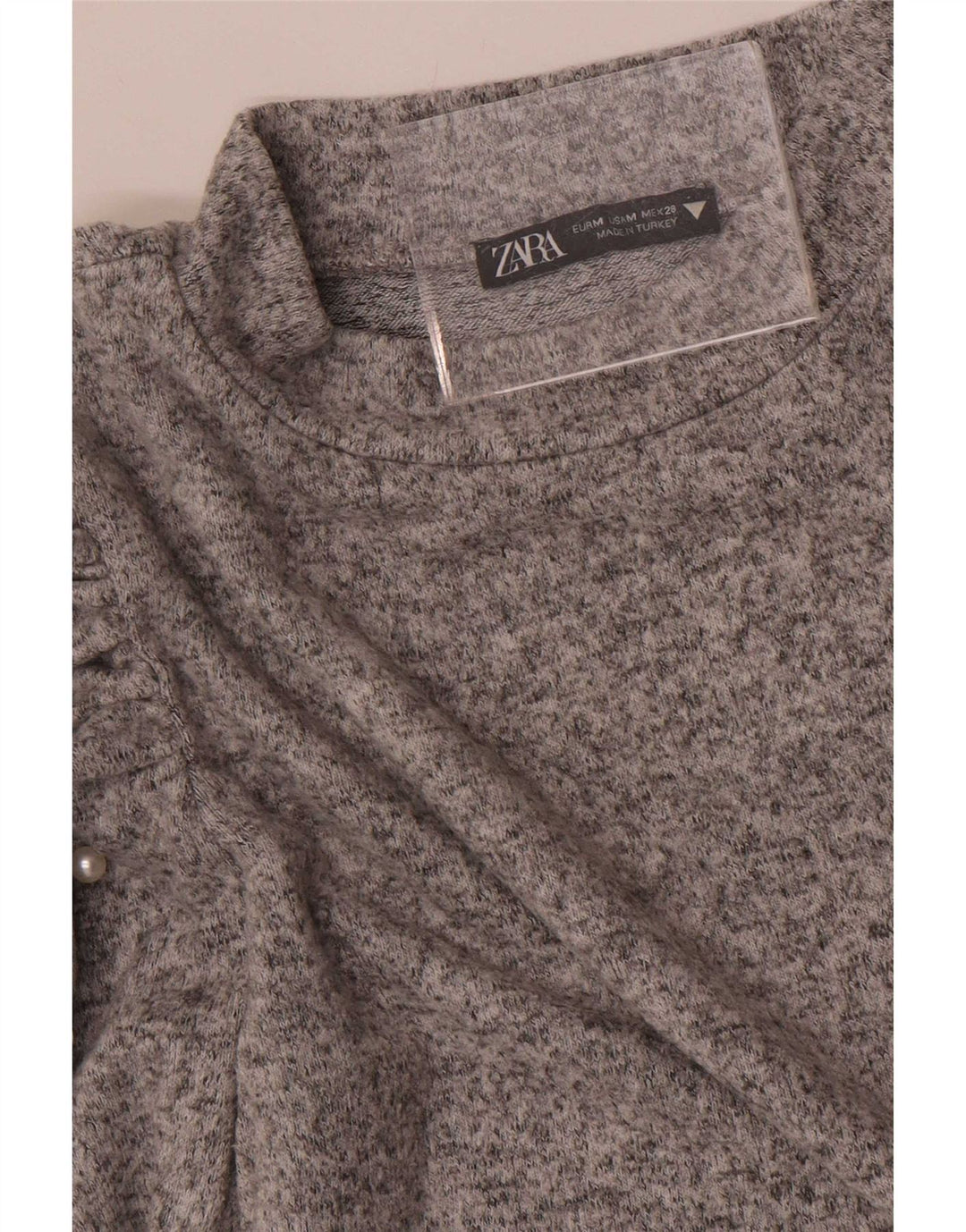 Top Zara da donna a maniche lunghe UK 12 Grigio medio