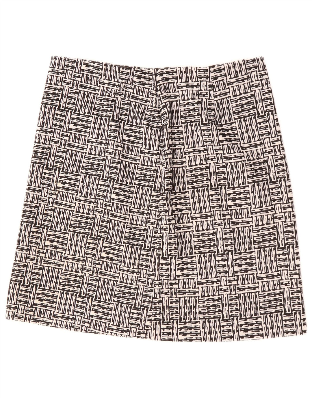 Gonna a trapezio da donna Marks & Spencer UK 16 grande W34 nera geometrica