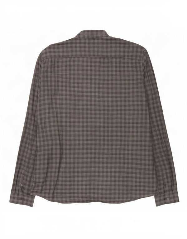Camicia slim fit da uomo Calvin Klein 2XL cotone a quadretti grigio