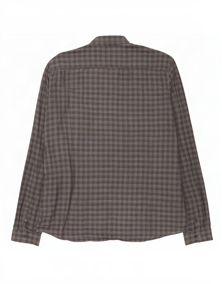 Camicia slim fit da uomo Calvin Klein 2XL cotone a quadretti grigio