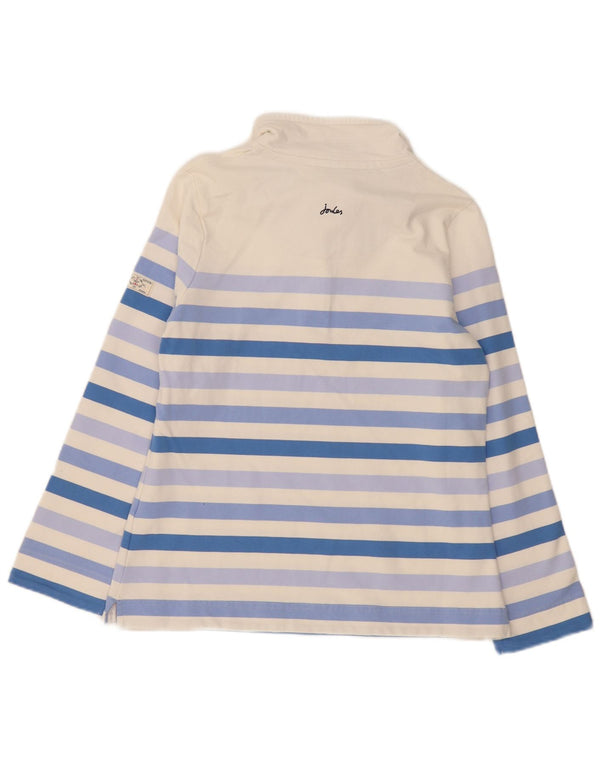 Joules Felpa da Donna con Collo a Bottone, Maglione UK 14, Grandi Righe Bianche