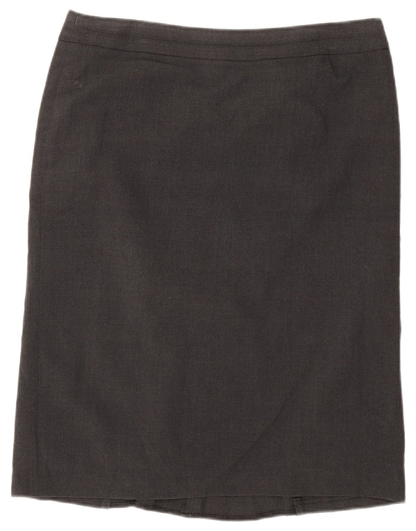 Gonna dritta da donna Marks & Spencer UK 12 media W32 poliestere grigio