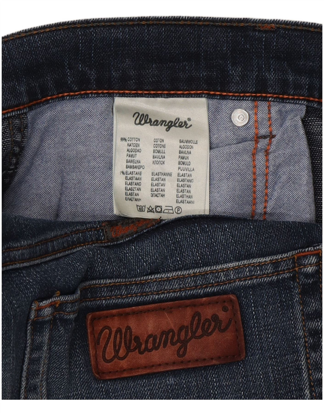 Jeans dritti da uomo Wrangler W34 L30 cotone blu