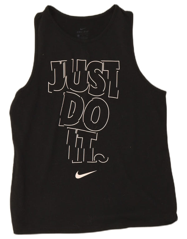 Canotta grafica Nike Dri Fit da donna UK 10 piccola in poliestere nero