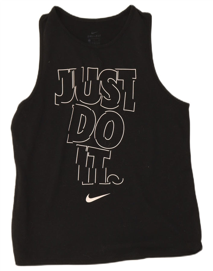 Canotta grafica Nike Dri Fit da donna UK 10 piccola in poliestere nero