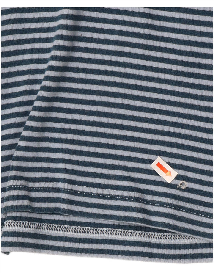 LACOSTE Top da donna manica lunga taglia 38 cotone a righe blu medio